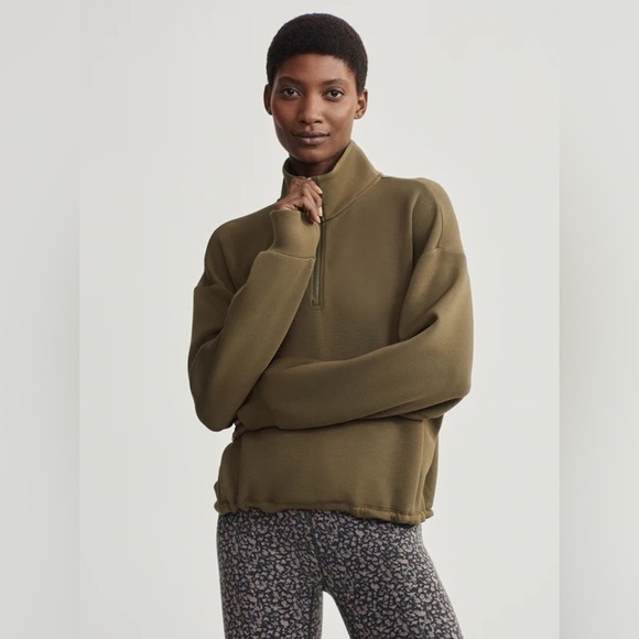 VARLEY Sian Quarterzip Pullover in Dark Olive M - Picture 1 of 7